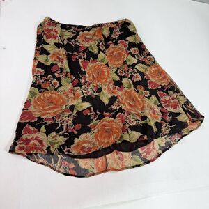 Serengeti Flare Skirt Women 2x Floral Lined Elastic Waist Pull On Flowy Romantic